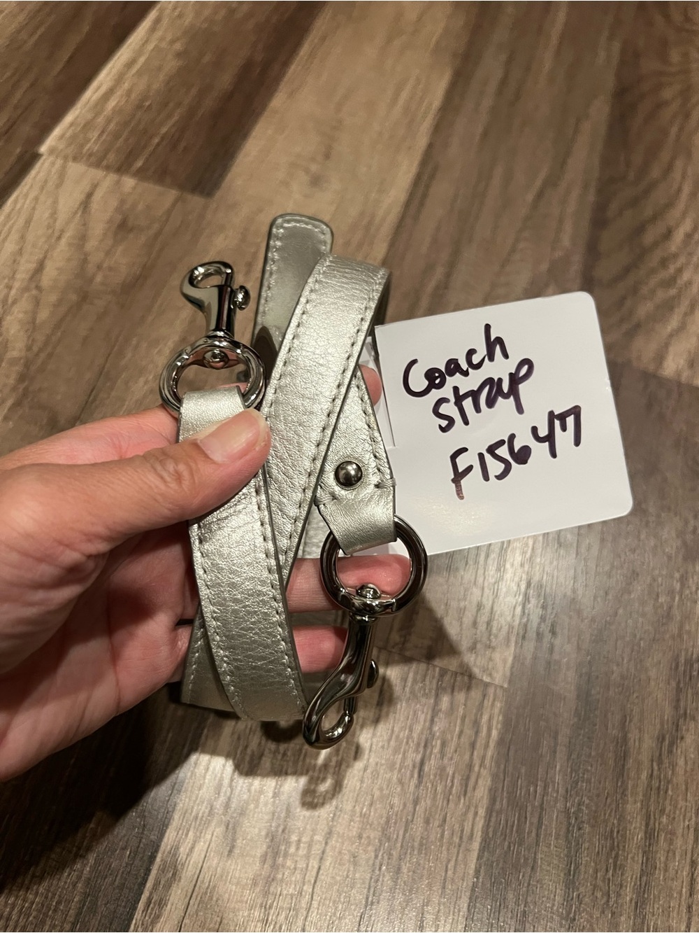Coach Zoe Shoulder strap - Metallic Silver Leather replacement strap - Picture 3 of 10